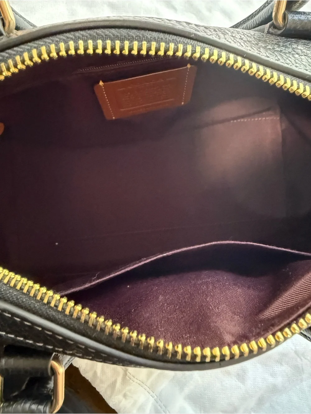 Coach Black Pebbled Leather Medium Rowan